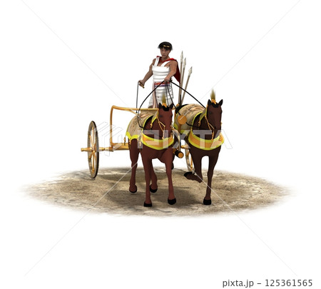 persian chariot, 3d render, illustration 125361565