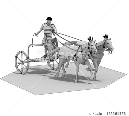 persian chariot, 3d render, illustration persian chariot, 3d render, illustration 125361578