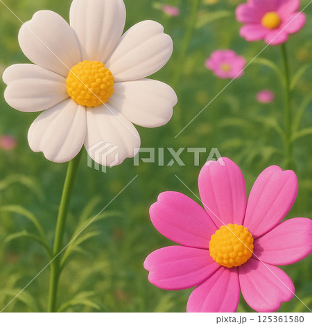 コスモスのある風景 〜16のアートスタイルで綴る花の表情〜 125361580