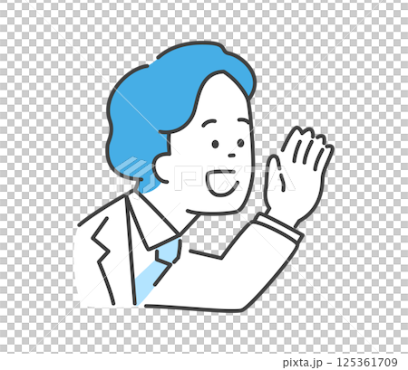 Illustration of a male doctor calling out Vector 125361709