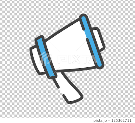 手描きのシンプルな拡声器のイラスト　ベクター 125361711