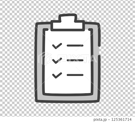 クリップで留められた書類のイラスト ベクター クリップで留められた書類のイラスト ベクター 125361714