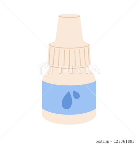 Eye drops or ear drops bottle. Flat vector isolated illustration Eye drops or ear drops bottle. Flat vector isolated illustration 125361883