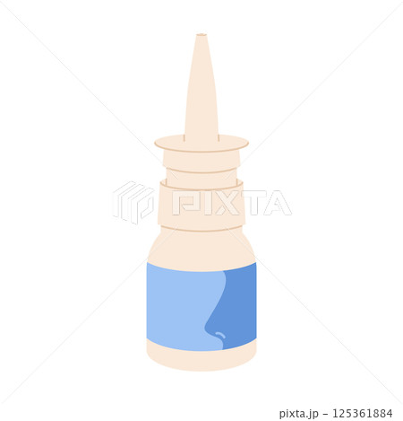 Nasal spray bottle. Flat vector isolated illustration 125361884