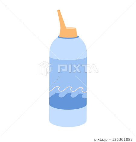 Nasal spray bottle. Flat vector isolated illustration 125361885
