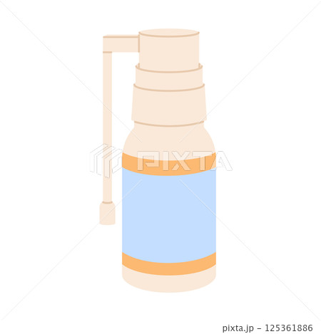 Medical spray for sore throat. Flat vector isolated illustration Medical spray for sore throat. Flat vector isolated illustration 125361886