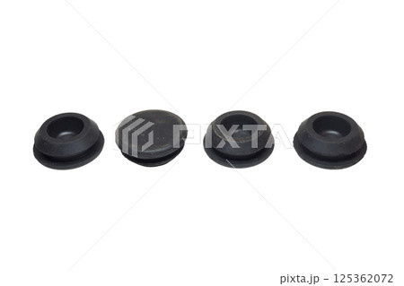 car body hole plugs. kit of rubber plugs for holes of car bottom. isolated on white background 125362072