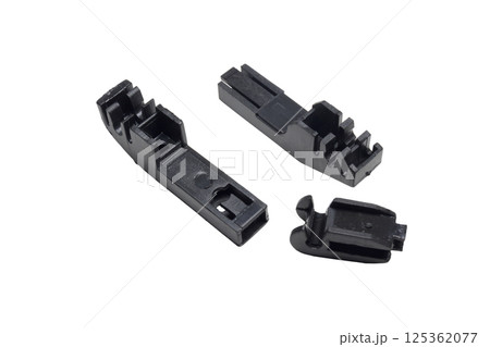 windshield wiper blade arm adapters. isolated on white background windshield wiper blade arm adapters. isolated on white background 125362077