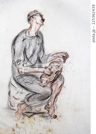 pencil drawing illustration, portrait, sketch 125362439