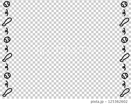 手繪可愛的蝙蝠和棒球球線框 手繪可愛的蝙蝠和棒球球線框 125362602