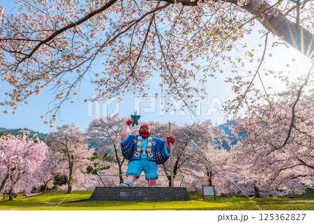 日本一の天狗と桜 戸倉キティパーク (長野県千曲市) 日本一の天狗と桜 戸倉キティパーク (長野県千曲市) 125362827