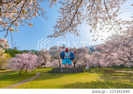 日本一の天狗と桜 戸倉キティパーク (長野県千曲市) 日本一の天狗と桜 戸倉キティパーク (長野県千曲市) 125362840