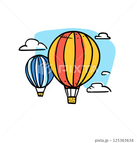 Albuquerque International Balloon Fiesta illustration in an doodle inca cartoon style. Simple minimalist drawing of Albuquerque International Balloon Fiesta Albuquerque International Balloon Fiesta illustration in an doodle inca cartoon style. Simple minimalist drawing of Albuquerque International Balloon Fiesta 125363638