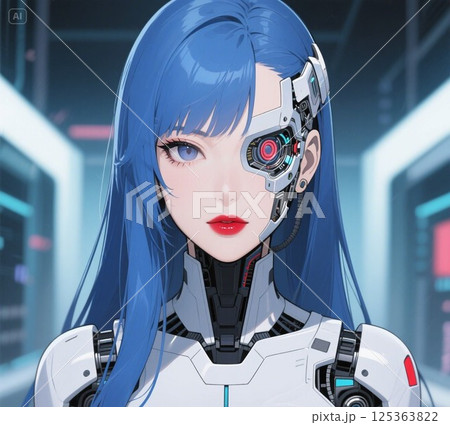 近未来の女性型チャットボットのMEI 125363822