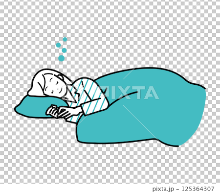 Sleep, good sleep, lifestyle, female illustration 125364307