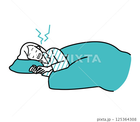 睡眠　睡眠障害　ライフスタイル　女性イラスト 125364308