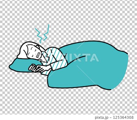 睡眠　睡眠障害　ライフスタイル　女性イラスト 125364308