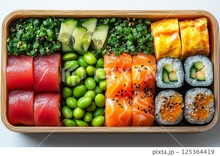 Homemade Bento lunch box. Packed lunch. Homemade Bento lunch box. Packed lunch. 125364419