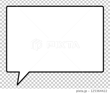 A simple, horizontally elongated, rectangular speech bubble with an opening at the bottom left. A simple, horizontally elongated, rectangular speech bubble with an opening at the bottom left. 125364422