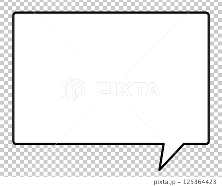 A simple, horizontally elongated, rectangular speech bubble with an opening at the bottom right. A simple, horizontally elongated, rectangular speech bubble with an opening at the bottom right. 125364423