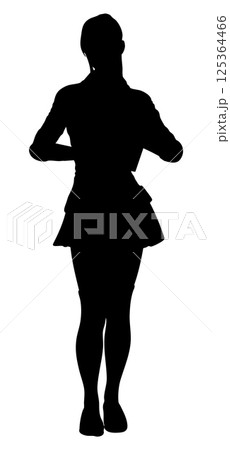 Silhouette of a Girl in School Uniform 125364466