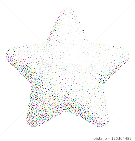 Star made of colorful stipple dots Star made of colorful stipple dots 125364485