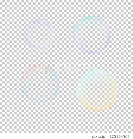 シンプルな虹色のシャボン玉のイラスト　素材 125364505