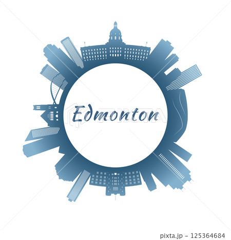 Edmonton skyline with colorful buildings. 125364684