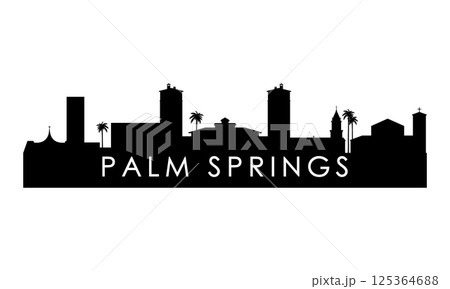 Palm Springs, CA skyline silhouette. Palm Springs, CA skyline silhouette. 125364688