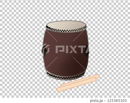 日本鼓和鼓槌的插圖 日本鼓和鼓槌的插圖 125365103