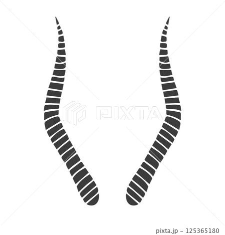 Vector hand drawn sketch antelope horns Vector hand drawn sketch antelope horns 125365180