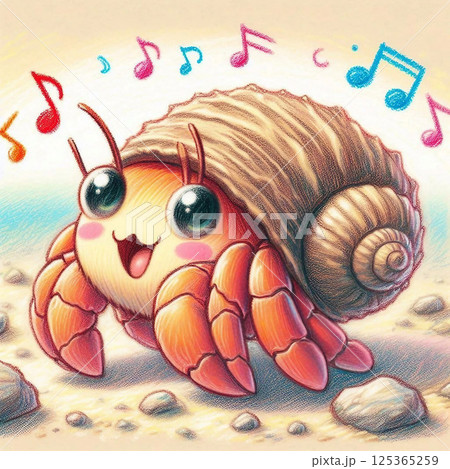引越し後の笑顔のヤドカリ 引越し後の笑顔のヤドカリ 125365259