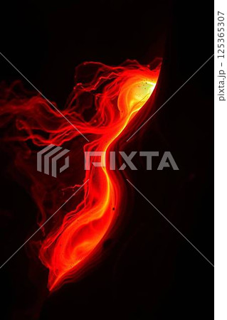 メラメラと燃える炎の背景 125365307