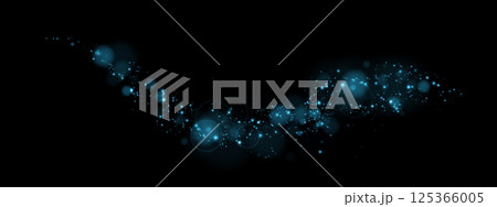 An Artistic Representation of Abstract Blue Particles Set Against a Stark Black Background for Visual Impact 125366005