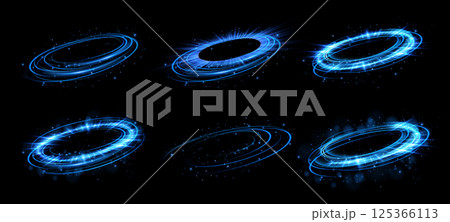 Futuristic Blue Energy Circles Stunningly Dynamic and Glowing Vortex Effects for Visual Appeal and Impact 125366113