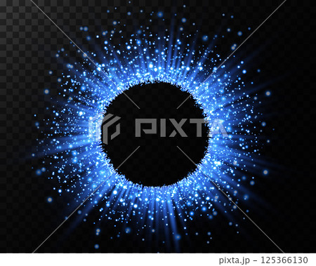 A Stunning, Radiant Blue Sparkling Circle that is Enhanced with Dynamic and Captivating Light Effects all around 125366130