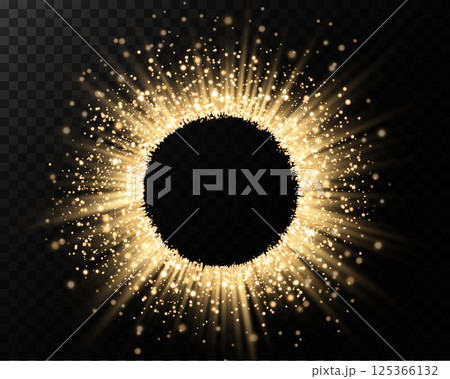 A captivating Golden Sparkle Aura surrounded by a rich Dark Center, perfect for any artistic creation 125366132