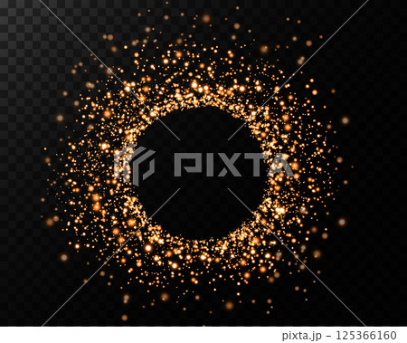 An Elegant Gold Sparkle Circular Frame Perfect for All Types of Celebrations and Special Events Ahead 125366160