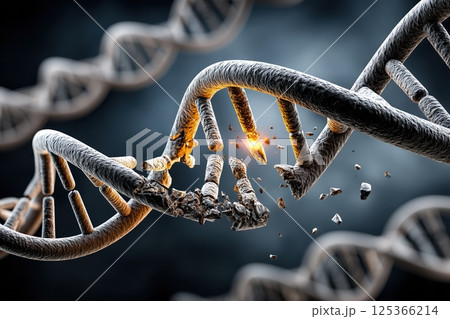 Impact of alcohol and smoking on dna structure and health, biology concept 125366214