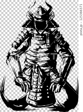 正座しどっしり構える侍 125366371