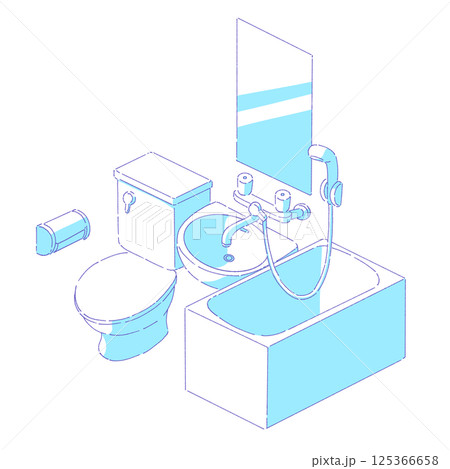 シンプルなユニットバスのイラスト 125366658