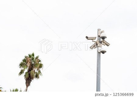 Video of the street surveillance camera. Lots of cameras on the same rack. 125366699