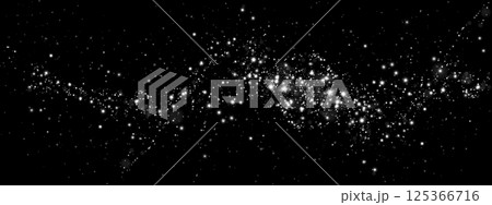 A stunning Cosmic Nebula adorned with Stars and intricate Galactic Elements set against the Dark Space background 125366716