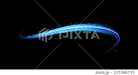 An Elegant Blue Light Glow set against a Deep Black Background creates a mesmerizing visual experience 125366735