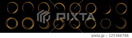 The various Phases of a Solar Eclipse are beautifully displayed against a stunning black background 125366786