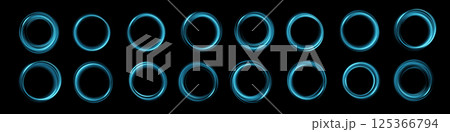 Beautiful and Elegant Blue Rings Featuring a Transparent Background Ideal for Various Design Use Cases 125366794