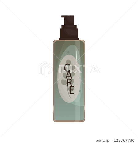 Beauty product in dispenser bottle in flat design. Liquid skin care cosmetic. Vector illustration isolated. Beauty product in dispenser bottle in flat design. Liquid skin care cosmetic. Vector illustration isolated. 125367730