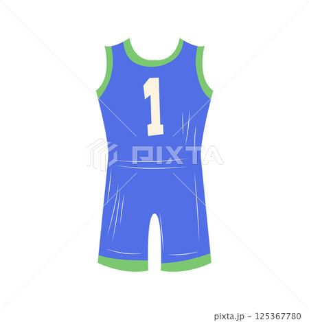 Basketball uniform in flat design. Shorts and top form for team player. Vector illustration isolated. Basketball uniform in flat design. Shorts and top form for team player. Vector illustration isolated. 125367780