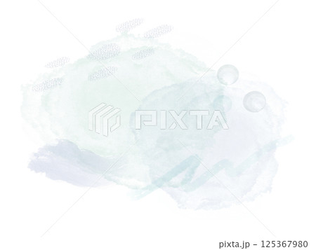 ふんわりとしたくすみカラーの水彩ブルーグラデーション背景フレーム ふんわりとしたくすみカラーの水彩ブルーグラデーション背景フレーム 125367980