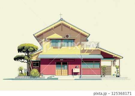住宅イラスト「AI生成画像」 125368171